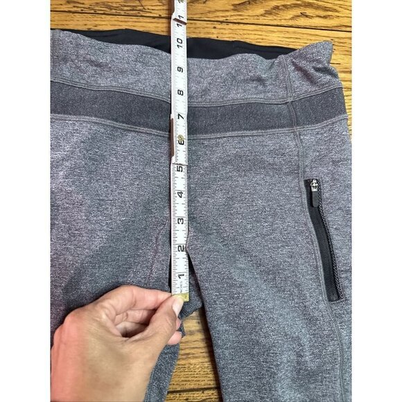 Lululemon Run Inspire Crop II Luxtreme Size 6 Black Gray Leggings L65 - Picture 4 of 6
